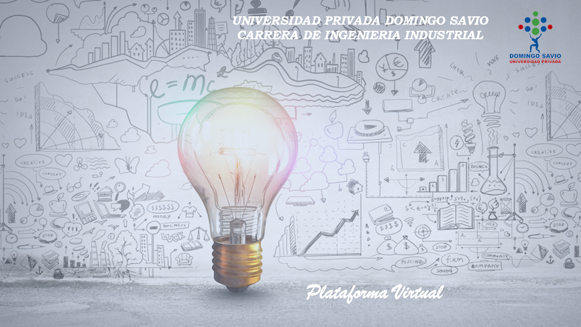 Portada principal de la plataforma virtual de la carrera de Ingeniería Industrial